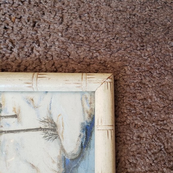 Vintage Midcentury "Winter Night Falls" Original Oil on Canvas Painting - Picture 6 of 10